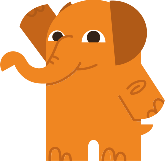 Our nursery school mascot, an orange elephant