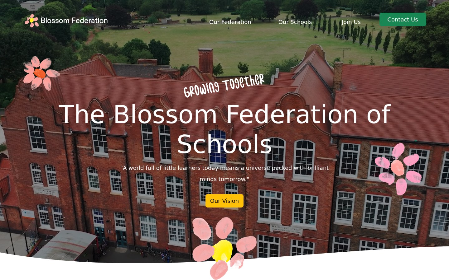 Blossom Federation website on desktop