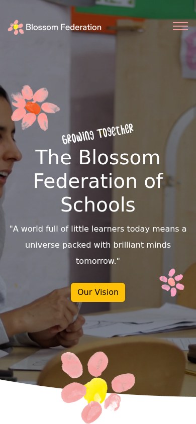 Blossom Federation website on mobile